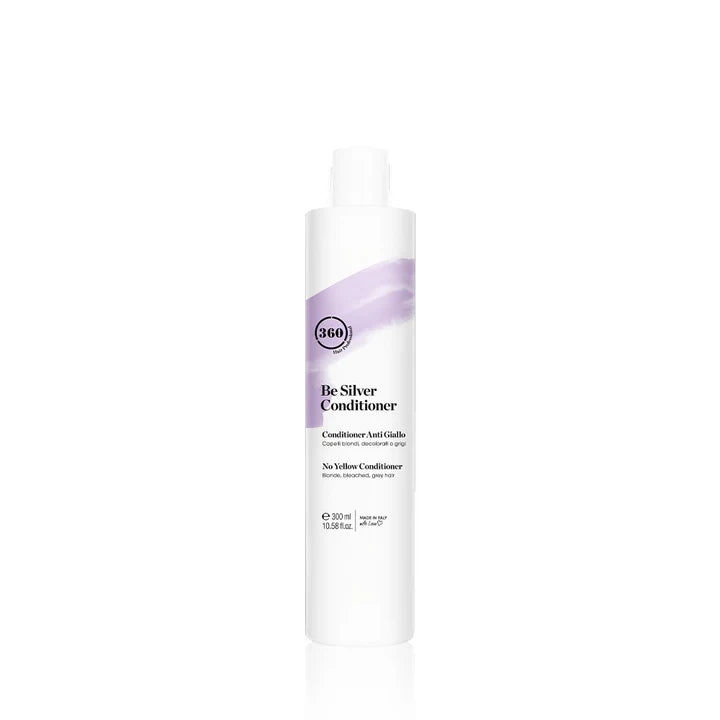 360 Be Silver Conditioner 300 ml bottle, showcasing sleek packaging and product label for silver hair care.