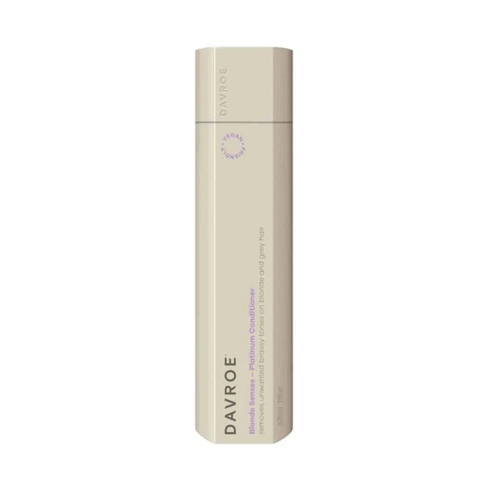 Davroe Blonde Senses Platinum Conditioner 325ml bottle with a sleek design, perfect for toning blonde hair.
