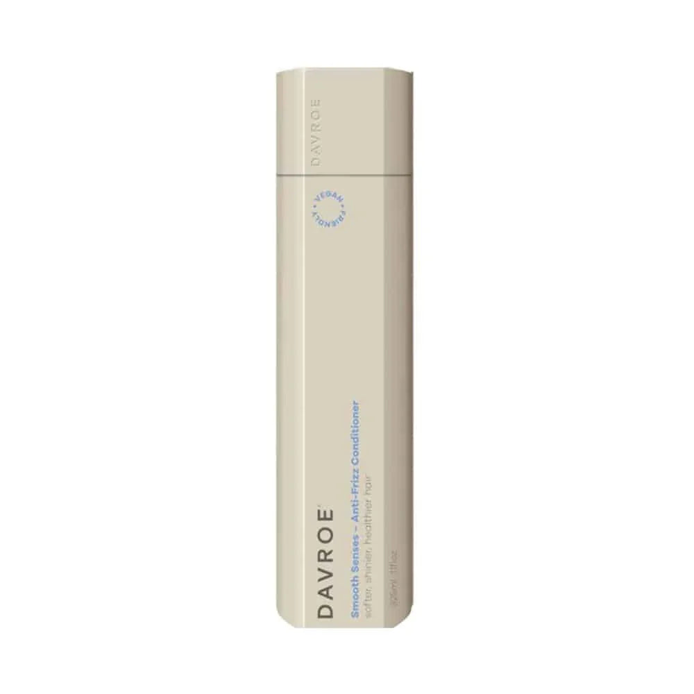 Davroe Smooth Senses Anti-Frizz Conditioner 1ltr bottle with sleek design and easy-to-use pump for smooth hair.