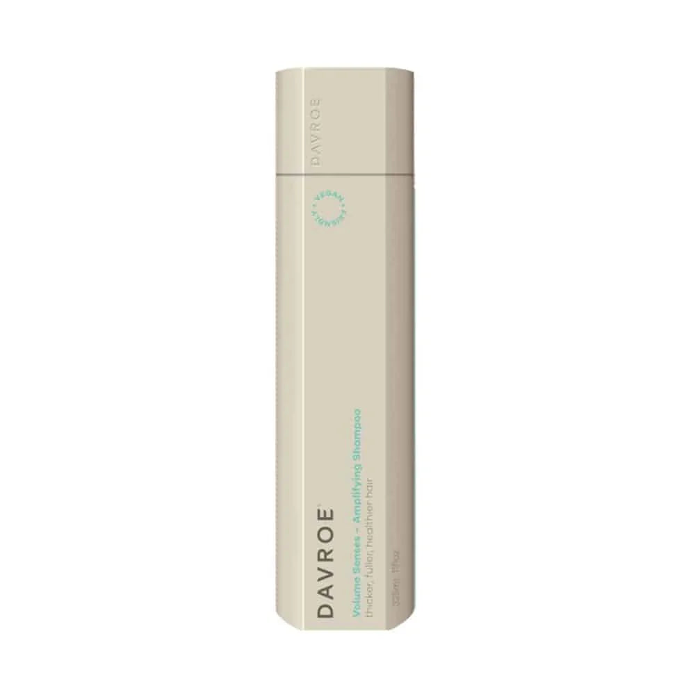 Davroe Volume Senses Amplifying Shampoo 325ml bottle with a sleek design and vibrant labeling on a neutral background.