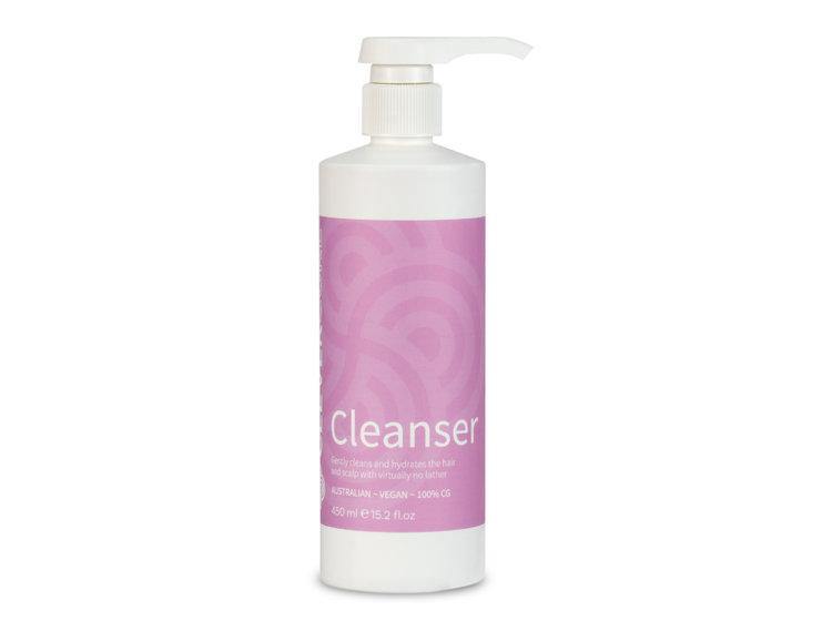 Clever Curl Cleanser 1L scalp cleanser bottle with label, designed for curly hair scalp care.