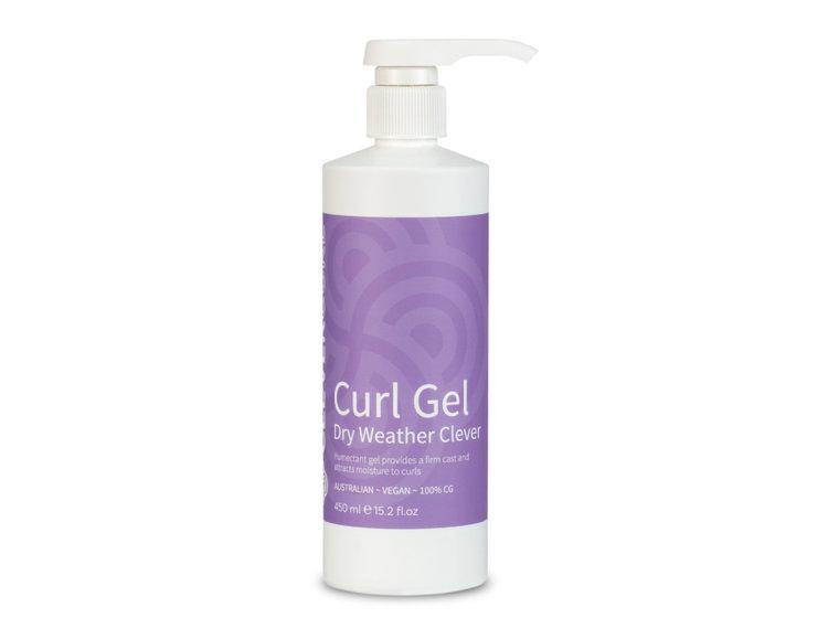 Clever Curl Dry Weather Gel 1 litre in a clear bottle, perfect for defining and styling curly hair.