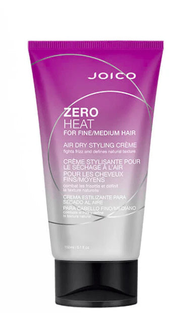 Joico Zero Heat Air Dry Styling Crème for fine and medium hair, smooths and styles without heat in a sleek container.