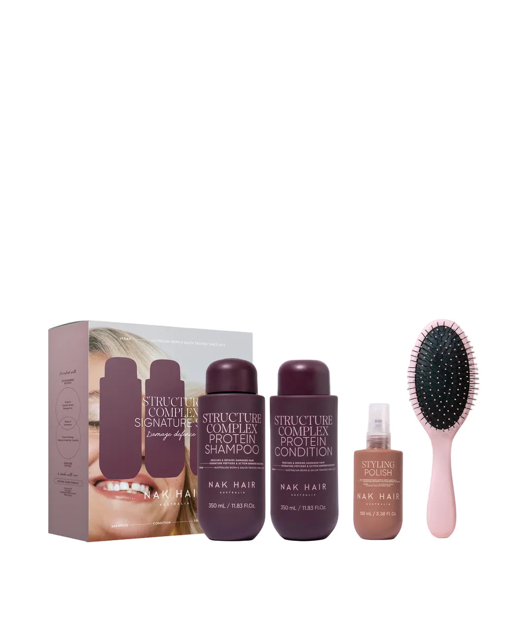 Nak Signature Structure Complex Mother's Day gift set featuring skincare products in a sleek bundle from NAK.