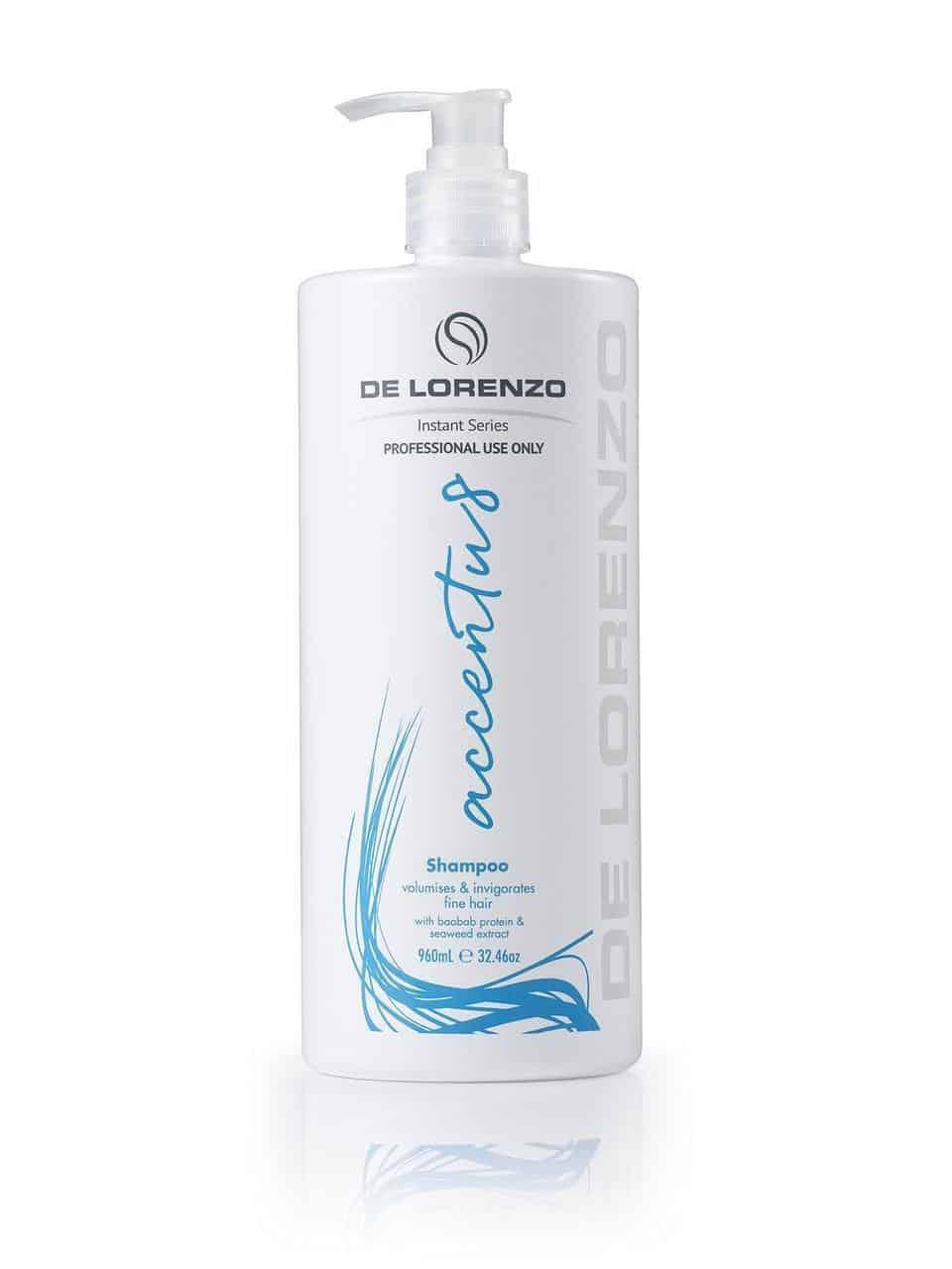De Lorenzo Allevi8 Shampoo 960ml bottle with pump, featuring a sleek design and label displaying product details.