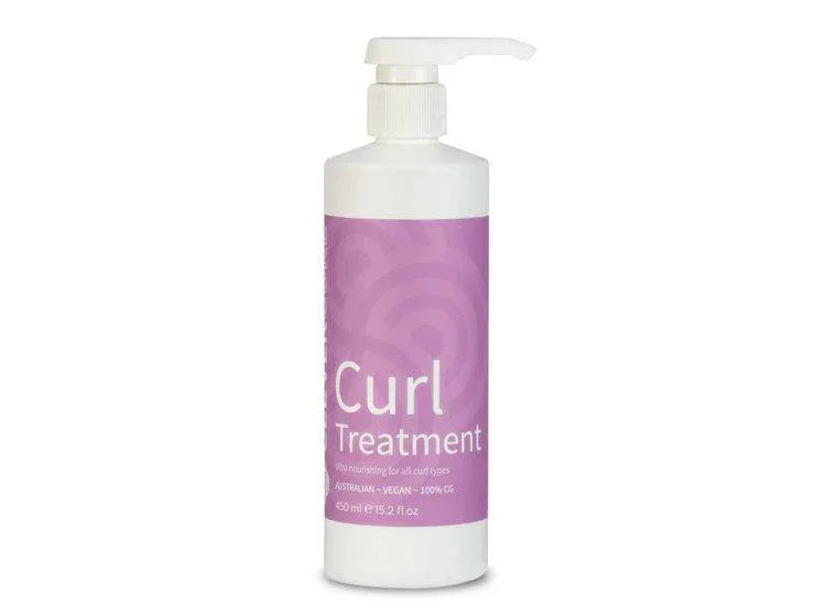 Clever Curl Curl Treatment 450ml bottle with a sleek design, showcasing its packaging and label details.